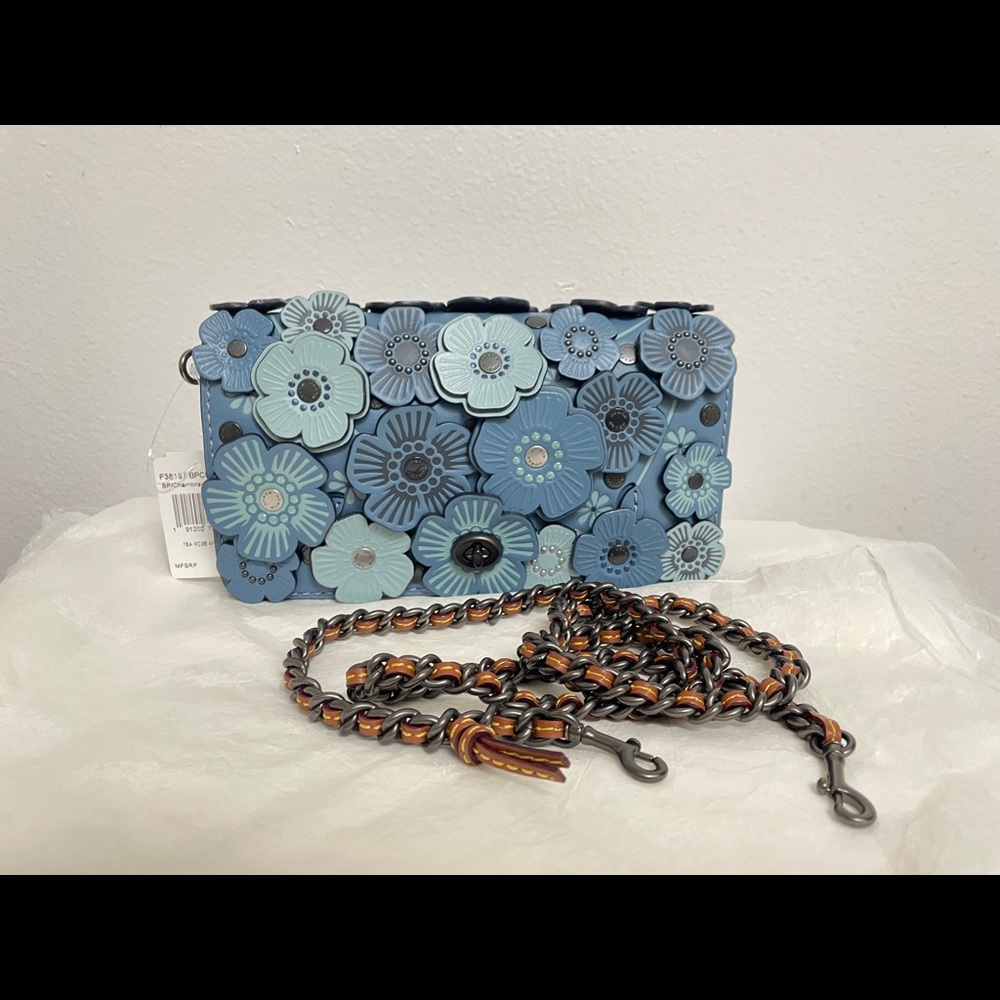 NWT Coach 1941 Dinky Tea Rose Chambray Blue
